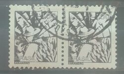 Selo Regular RHM 577 Profissao Bananeiro Banana Moldura FSF 1979 Dupla Circulado