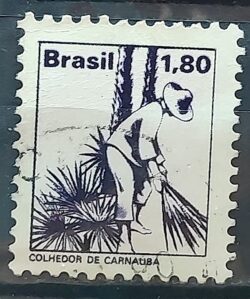 Selo Regular RHM 578 Profissao Cortador de Carnauba Moldura FSF 1979 Circulado 2