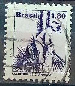 Selo Regular RHM 578 Profissao Cortador de Carnauba Moldura FSF 1979 Circulado 3