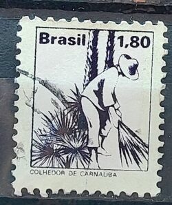 Selo Regular RHM 578 Profissao Cortador de Carnauba Moldura FSF 1979 Circulado 5