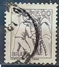 Selo Regular RHM 580 Profissao Cortador de Cana Acucar Moldura FSF 1979 Circulado 1