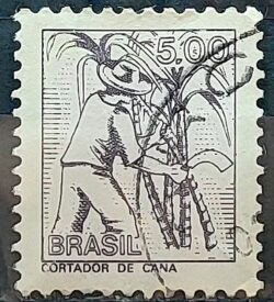 Selo Regular RHM 580 Profissao Cortador de Cana Acucar Moldura FSF 1979 Circulado 2