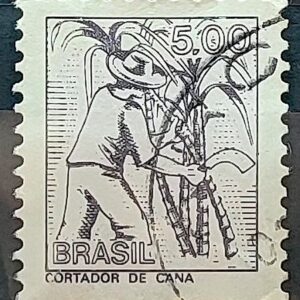 Selo Regular RHM 580 Profissao Cortador de Cana Acucar Moldura FSF 1979 Circulado 2