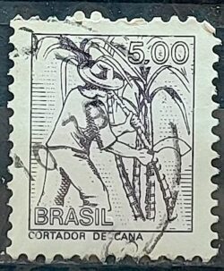 Selo Regular RHM 580 Profissao Cortador de Cana Acucar Moldura FSF 1979 Circulado 3
