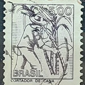 Selo Regular RHM 580 Profissao Cortador de Cana Acucar Moldura FSF 1979 Circulado 3