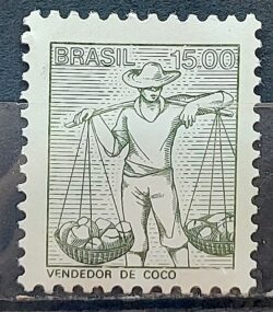 Selo Regular RHM 582 Profissao Vendedor de Coco Moldura FSF 1979