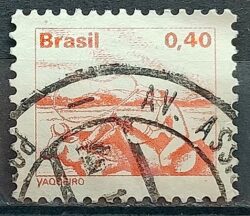 Selo Regular RHM 586 Profissao Vaqueiro Cavalo Com FSF 1980 Circulado