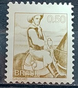 Selo Regular RHM 587 Profissao Gaucho Cavalo Com FSF 1979