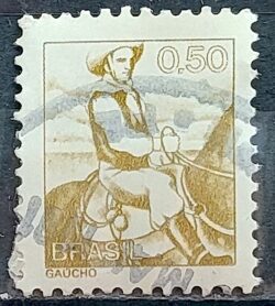 Selo Regular RHM 587 Profissao Gaucho Cavalo Com FSF 1979 Circulado 2