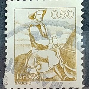 Selo Regular RHM 587 Profissao Gaucho Cavalo Com FSF 1979 Circulado 2