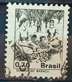 Selo Regular RHM 588 Profissao Quebra do Babacu Com FSF 1979 Circulado 1