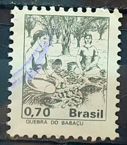 Selo Regular RHM 588 Profissao Quebra do Babacu Com FSF 1979 Circulado 2