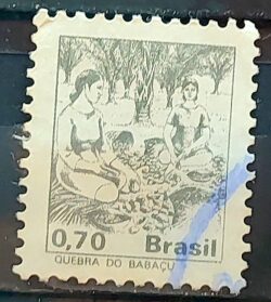 Selo Regular RHM 588 Profissao Quebra do Babacu Com FSF 1979 Circulado 3