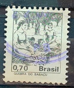 Selo Regular RHM 588 Profissao Quebra do Babacu Com FSF 1979 Circulado 5