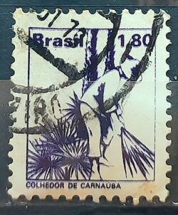 Selo Regular RHM 591 Profissao Cortador de Carnauba Com FSF 1978 Circulado 1