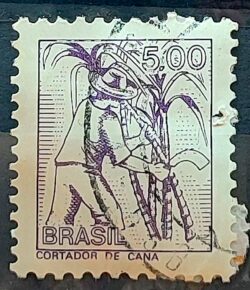 Selo Regular RHM 595 Profissao Cortador de Cana Acucar Com FSF 1979 Circulado 3