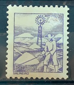 Selo Regular RHM 596 Profissao Salineiro Catavento Com FSF 1980 2