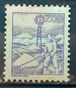 Selo Regular RHM 596 Profissao Salineiro Catavento Com FSF 1980 3