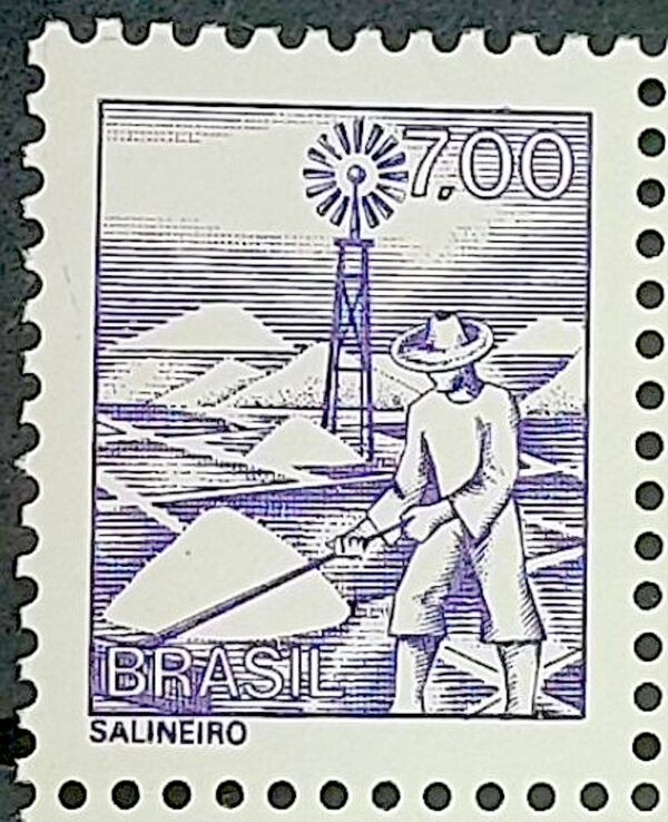 Selo Regular RHM 596 Profissao Salineiro Catavento Com FSF 1980