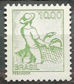 Selo Regular RHM 597 Profissao Pescador Peixe Com FSF 1979