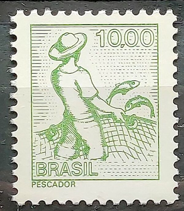 Selo Regular RHM 597 Profissao Pescador Peixe Com FSF 1979