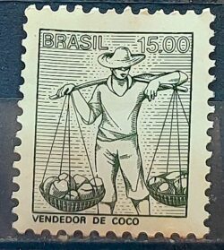 Selo Regular RHM 598 Profissao Vendedor de Coco Com FSF 1978