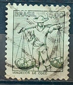 Selo Regular RHM 598 Profissao Vendedor de Coco Com FSF 1978 Circulado