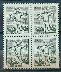 Selo Regular RHM 598 Profissao Vendedor de Coco Com FSF 1978 Quadra