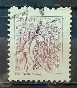 Selo Regular RHM 600 Profissao Colhedor de Rami Com FSF 1979 Circulado 1