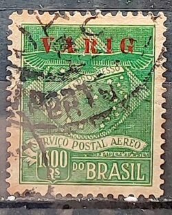 V 2 Selo Varig Aviacao Aviao 1927 Circulado 1