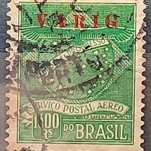 V 2 Selo Varig Aviacao Aviao 1927 Circulado 1