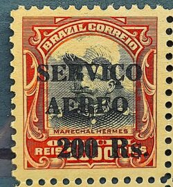 A 3 Selo Oficiais Aereo Hermes da Fonseca 200-2S Sobrecarga 1927