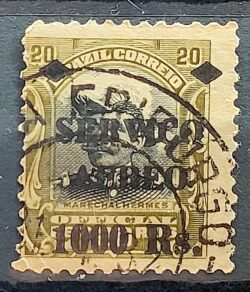 A 8 Selo Oficiais Aereo Hermes da Fonseca 1S-20 Sobrecarga 1927 Circulado 1