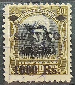 A 8 Selo Oficiais Aereo Hermes da Fonseca 1S-20 Sobrecarga 1927 Circulado 2