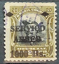 A 8 Selo Oficiais Aereo Hermes da Fonseca 1S-20 Sobrecarga 1927 Circulado 6