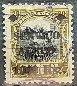 A 8 Selo Oficiais Aereo Hermes da Fonseca 1S-20 Sobrecarga 1927 Circulado 7