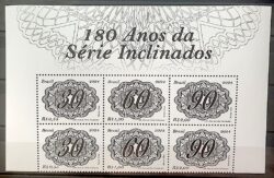 C 4164 Selo 180 Anos Serie Inclinados Filatelia Brapex 2024 Sextilha Vinheta
