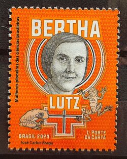 C 4173 Selo Mulheres Pioneiras das Ciencias Bertha Lutz Sapo Direito Biologia 2024