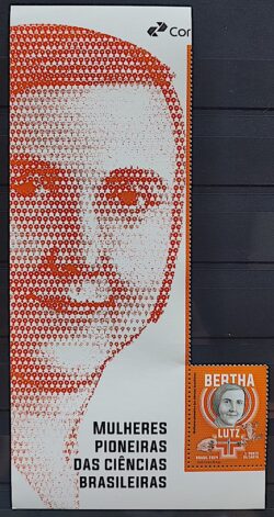 C 4173 Selo Mulheres Pioneiras das Ciencias Bertha Lutz Sapo Direito Biologia 2024 Com Vinheta