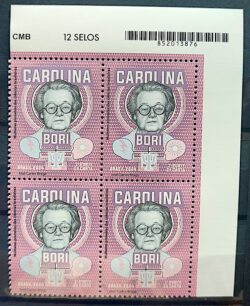 C 4174 Selo Mulheres Pioneiras das Ciencias Carolina Bori Psicologia 2024 Quadra Codigo de Barras