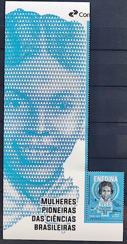 C 4175 Selo Mulheres Pioneiras das Ciencias Enedina Alves Engenharia 2024 Com Vinheta