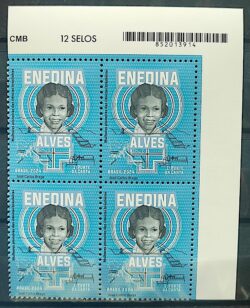 C 4175 Selo Mulheres Pioneiras das Ciencias Enedina Alves Engenharia 2024 Quadra Codigo de Barras