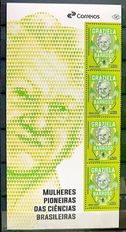 C 4176 Selo Mulheres Pioneiras das Ciencias Graziela Barroso Botanica 2024 Porta-Retrato