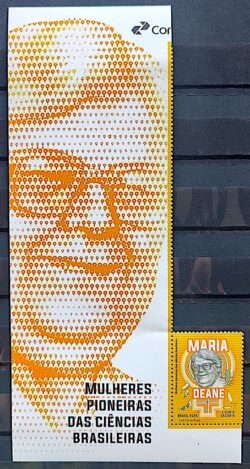 C 4178 Selo Mulheres Pioneiras das Ciencias Maria Deane Medica Protozoario 2024 Com Vinheta
