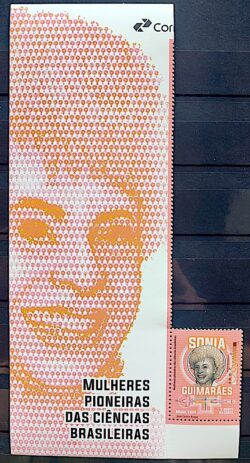 C 4179 Selo Mulheres Pioneiras das Ciencias Sonia Guimaraes Fisica Aviao Militar 2024 Com Vinheta