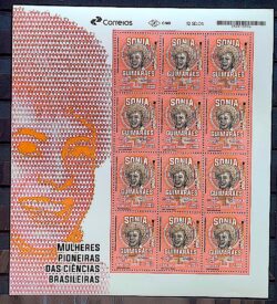 C 4179 Selo Mulheres Pioneiras das Ciencias Sonia Guimaraes Fisica Aviao Militar 2024 Folha