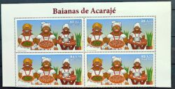 C 4180 Selo Baianas de Acaraje Gastronomia Bahia Mulher 2024 Quadra Com Vinheta