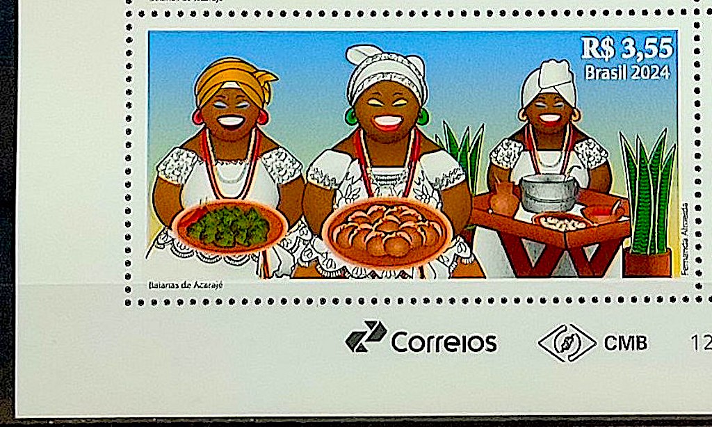 C 4180 Selo Baianas de Acaraje Gastronomia Bahia Mulher 2024 Vinheta Correios