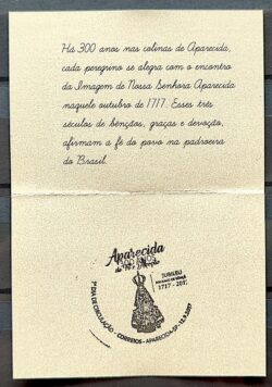 Folder P Nossa Senhora Aparecida Religiao 2017 Carimbo CBC SP
