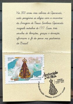 Folder P Nossa Senhora Aparecida Religiao 2017 e Selo Carimbo CBC SP